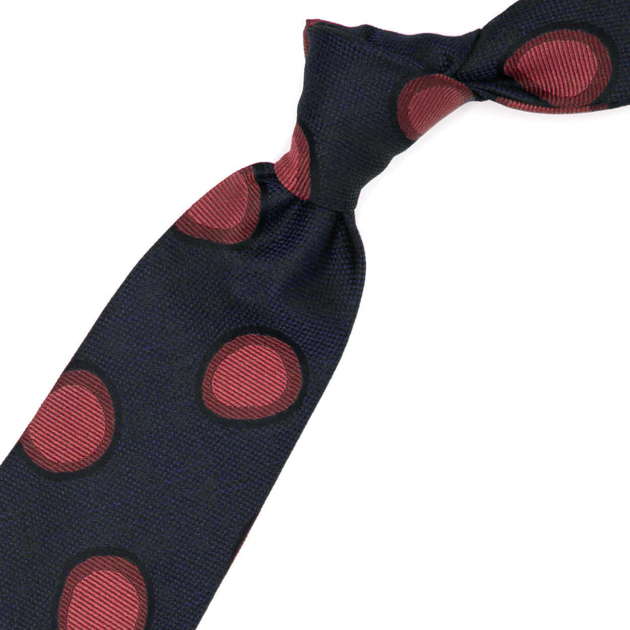 Blue tie with red circles