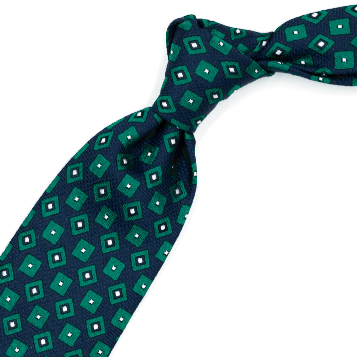 Blue tie with petrol green squares