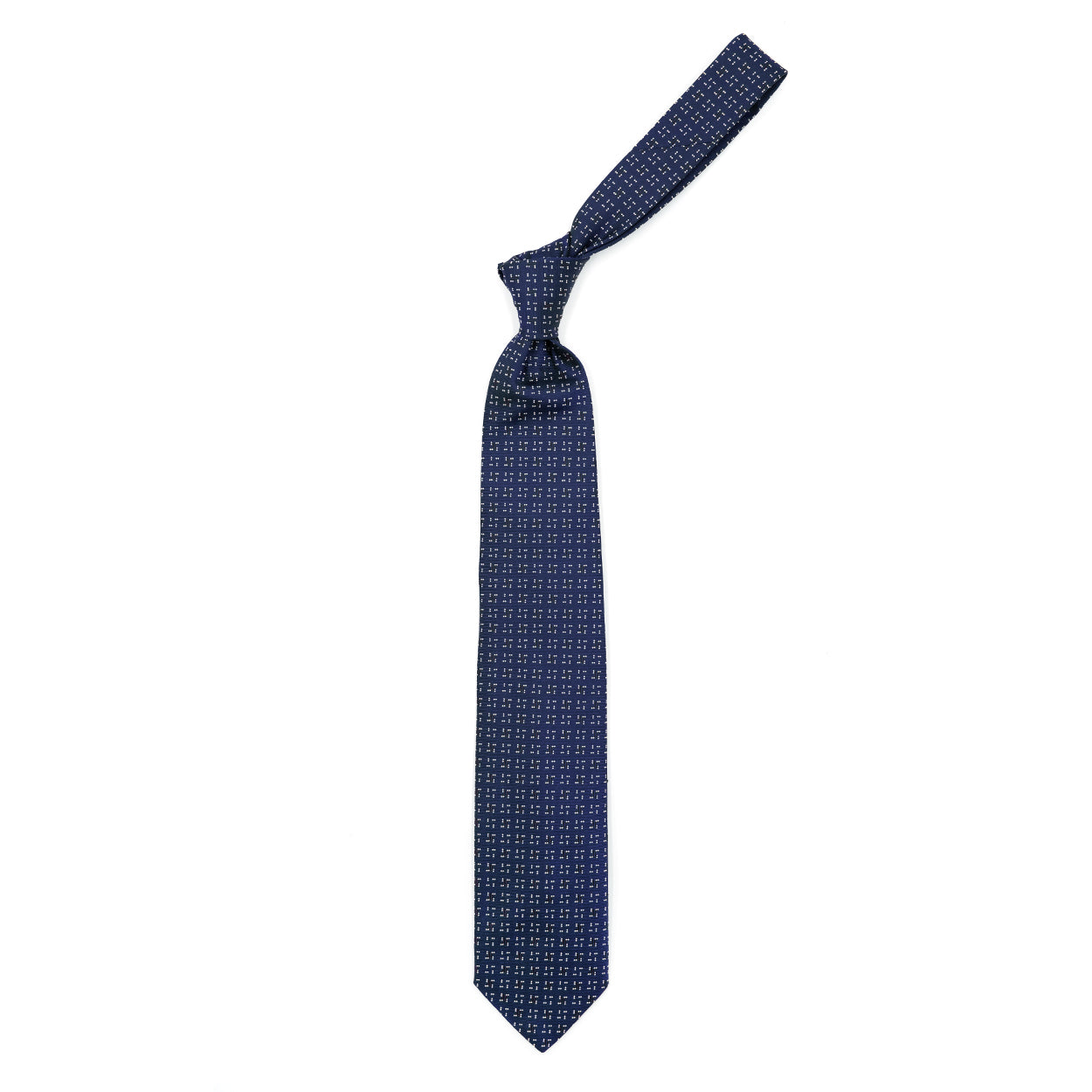 Blue tie with white dots