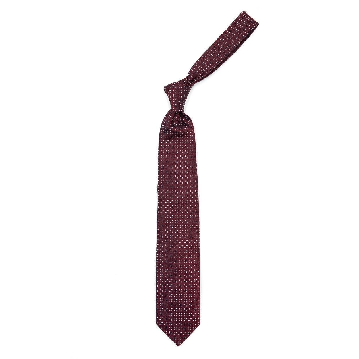 Bordeaux tie with white dots