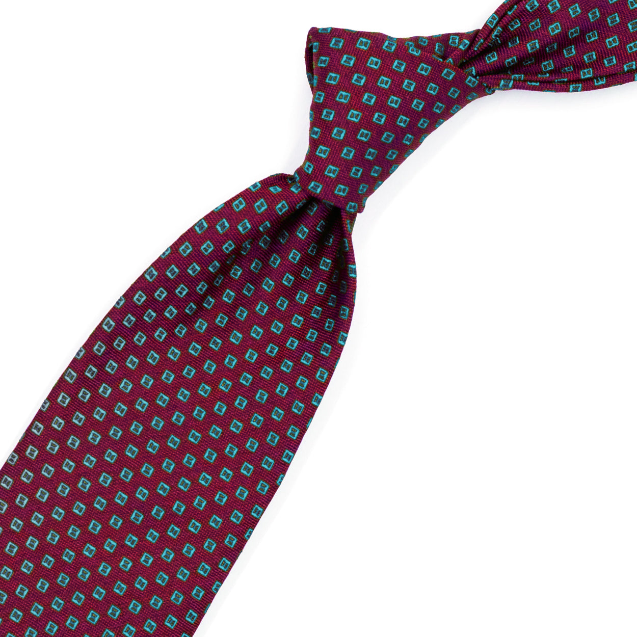 Bordeaux tie with light blue pattern