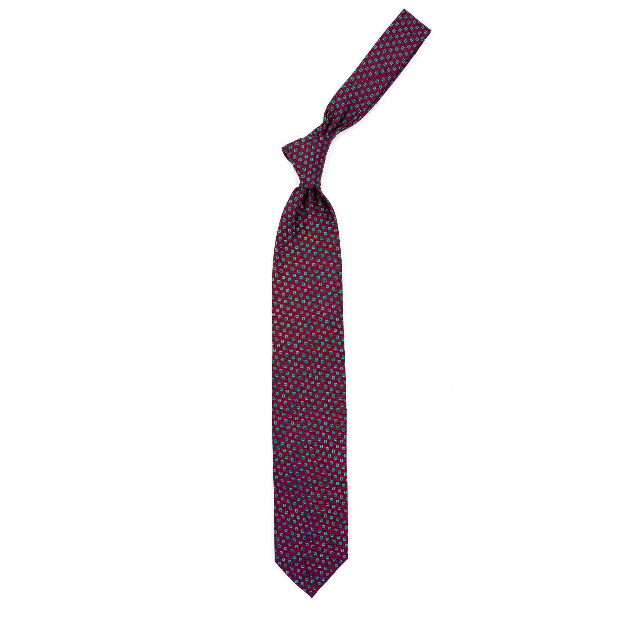 Bordeaux tie with light blue pattern