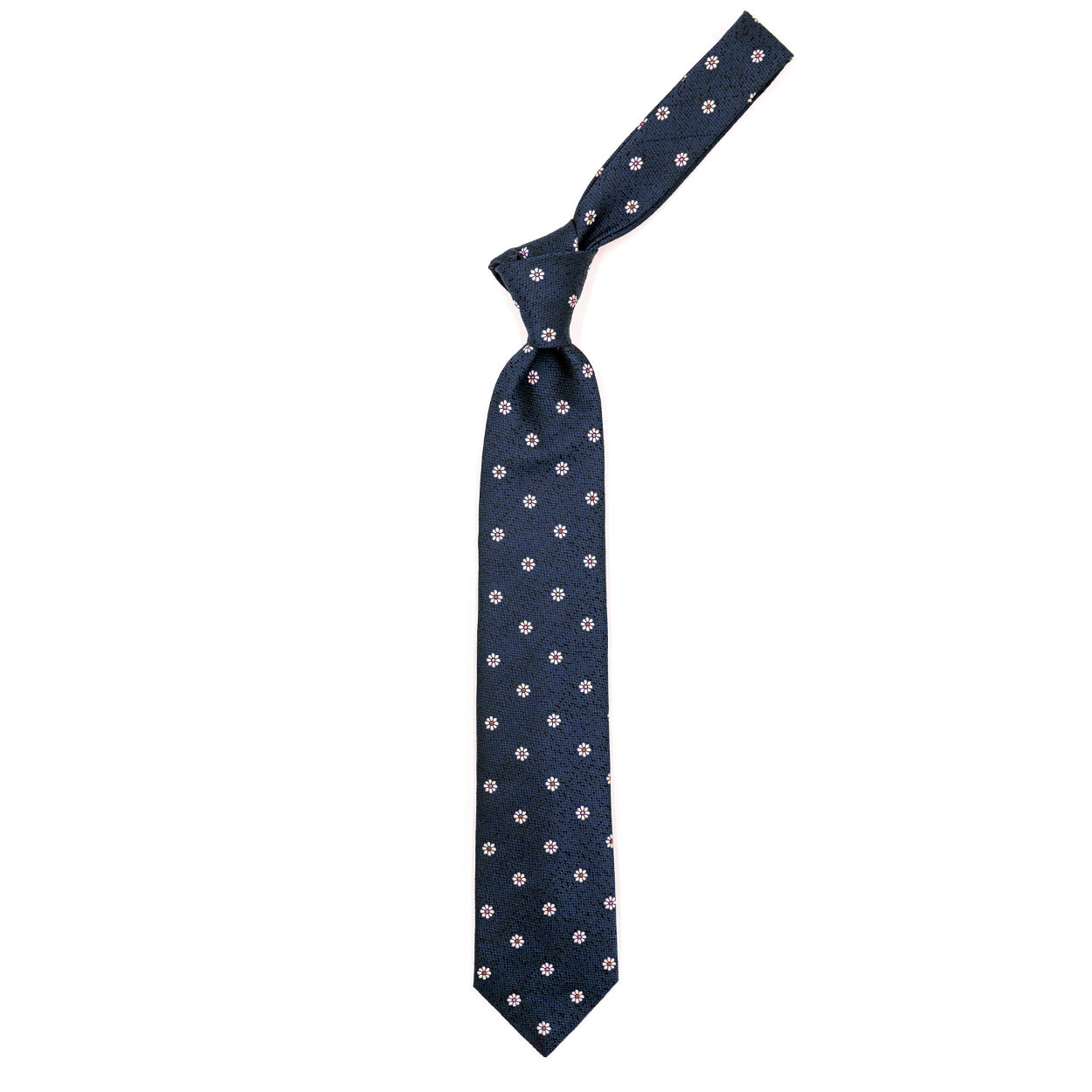 Blue tie with daisies