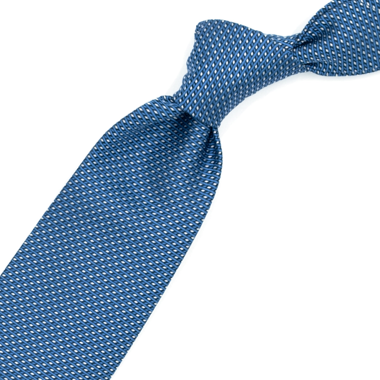 Light blue woven white tie