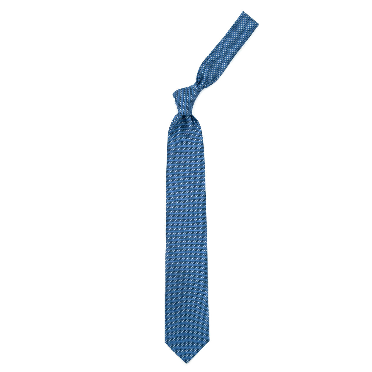 Light blue woven white tie