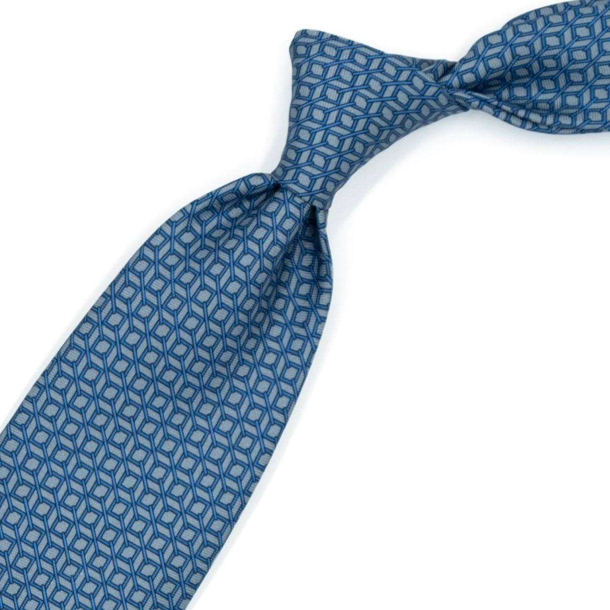 Gray tie with blue chain