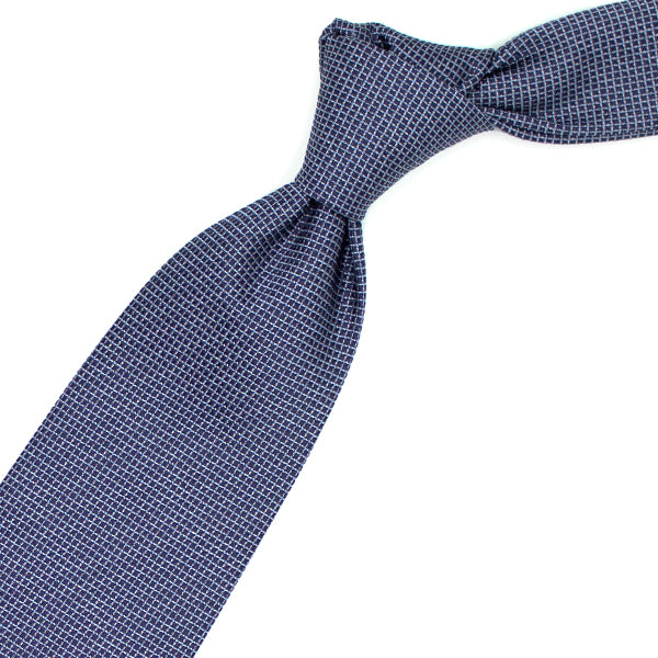 Textured tie with blue and light blue squares