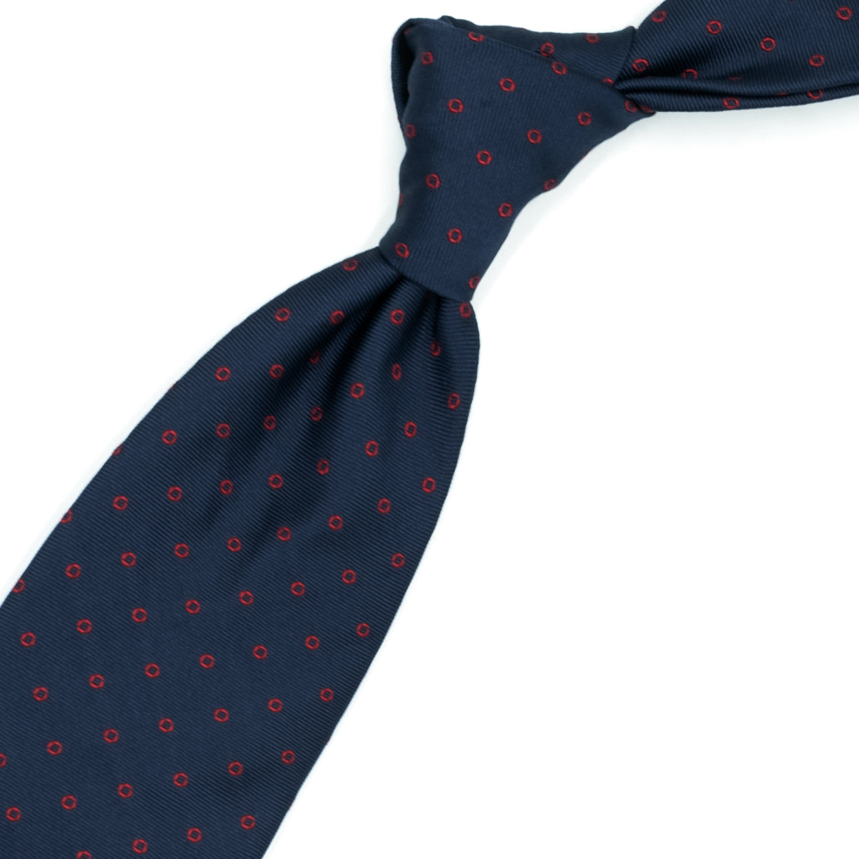 Blue tie with red circles