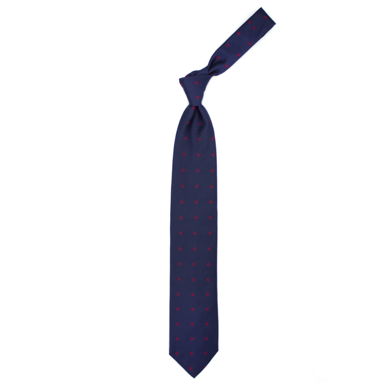 Blue tie with red dots