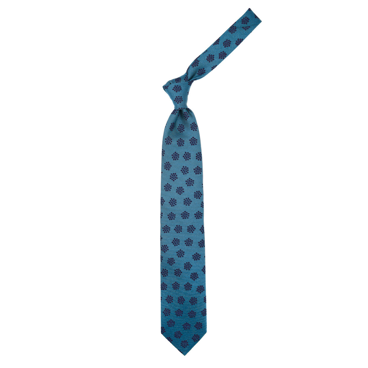 Blue tie with blue flowers