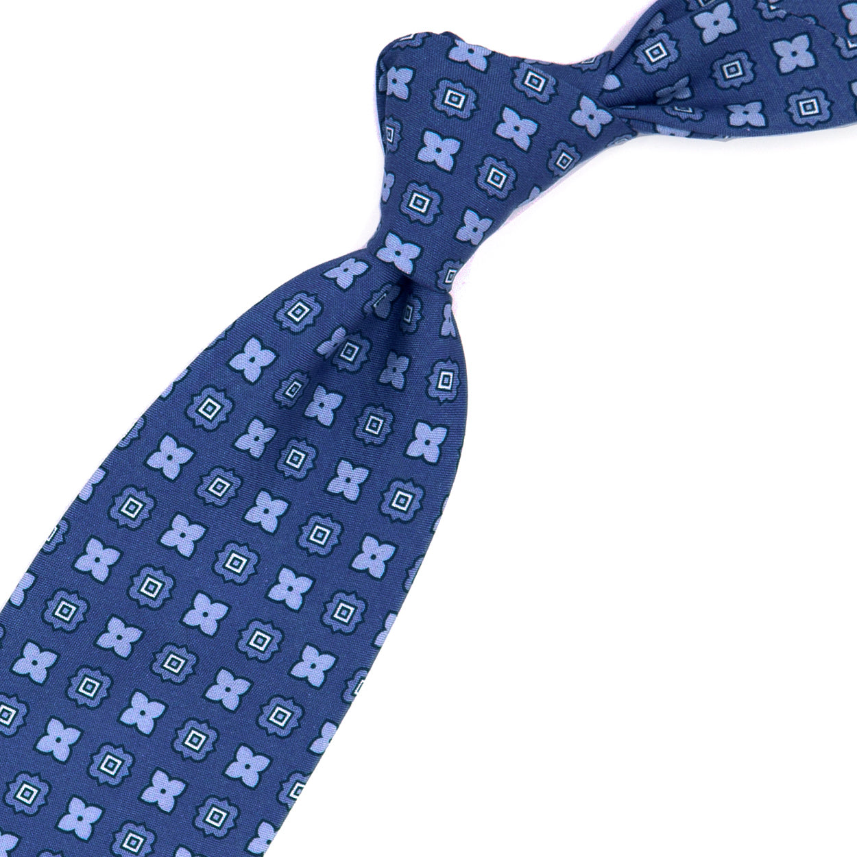 Blue tie with blue flowers