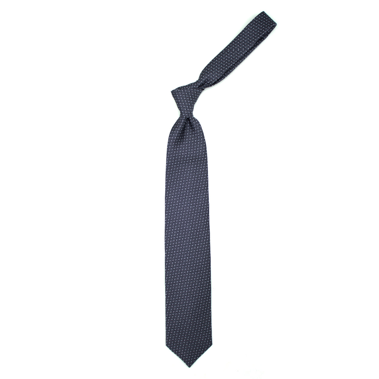 Grey, white and black woven tie