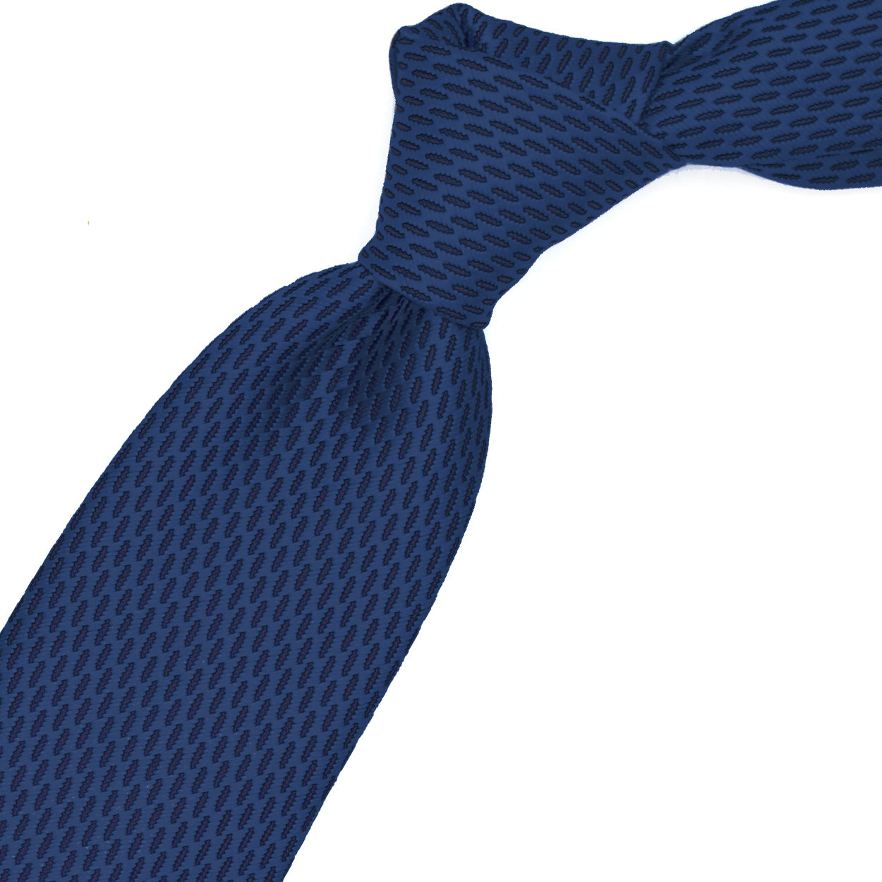 Cravatta blu con tramatura tono su tono