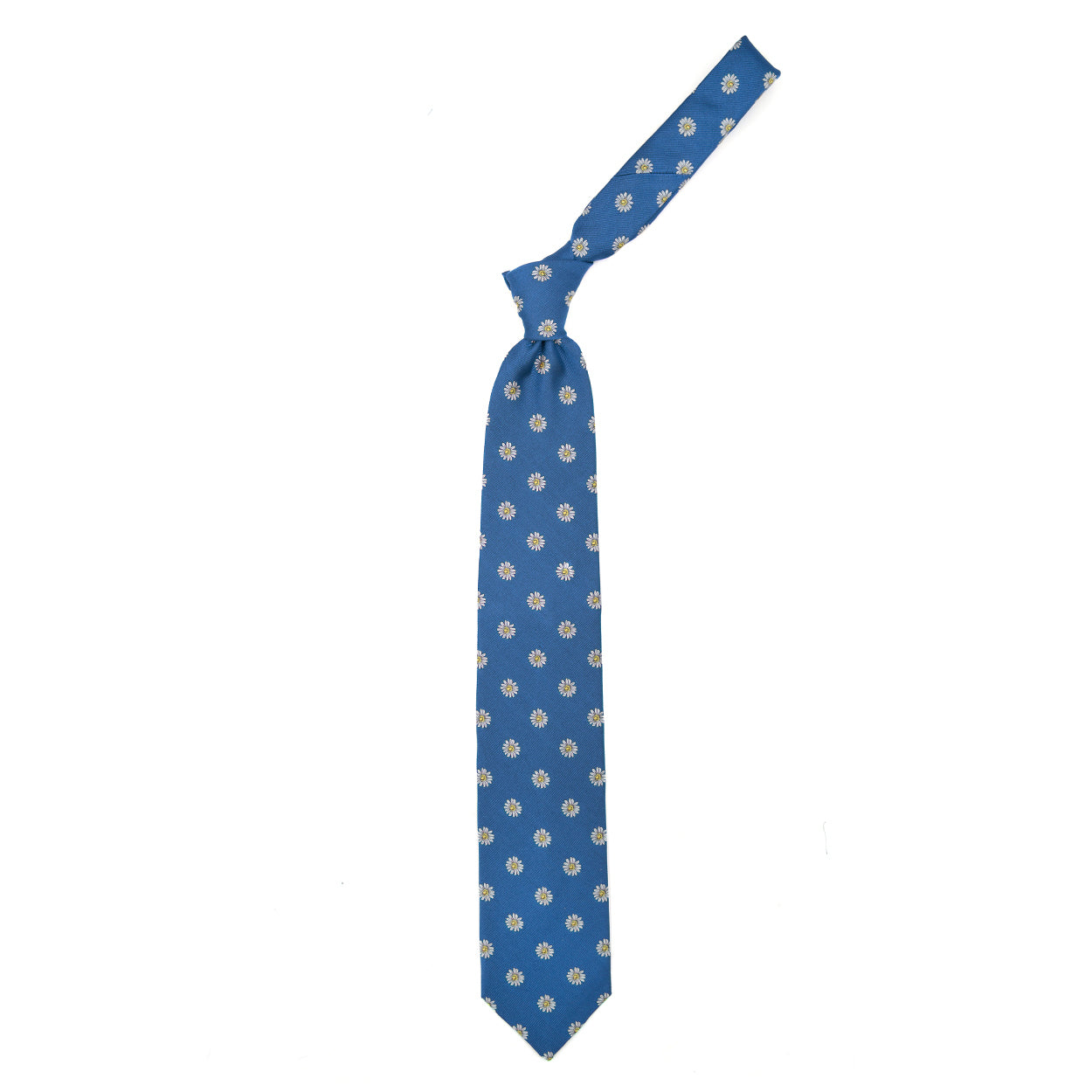 Blue tie with daisies