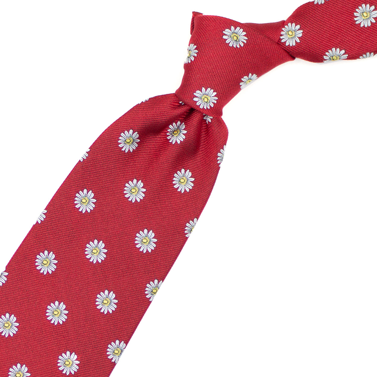 Red tie with daisies