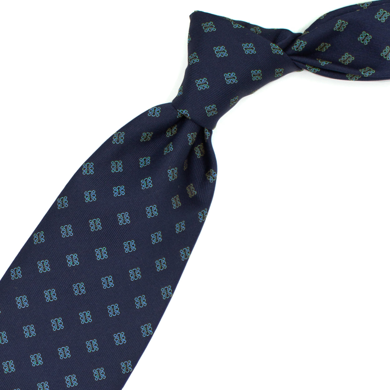 Blue tie with light blue flowers