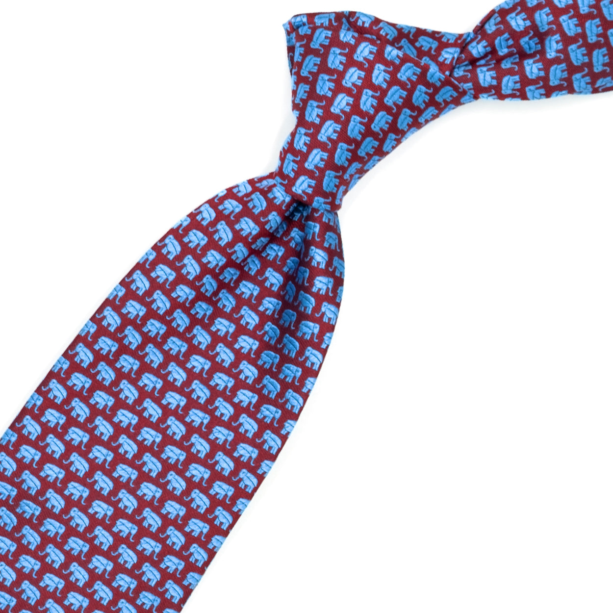 Red tie with blue elephants