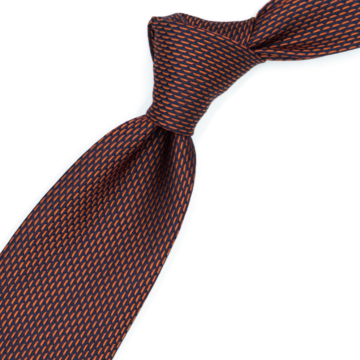 Orange and blue woven tie