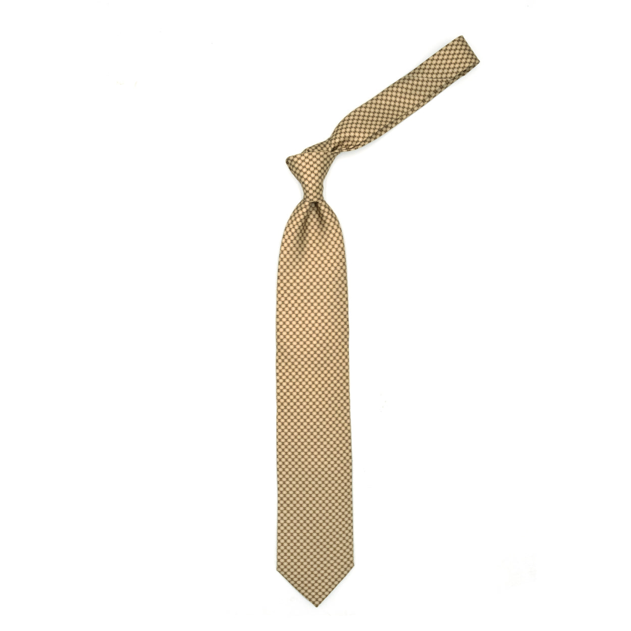 Tie with yellow and brown geometric pattern