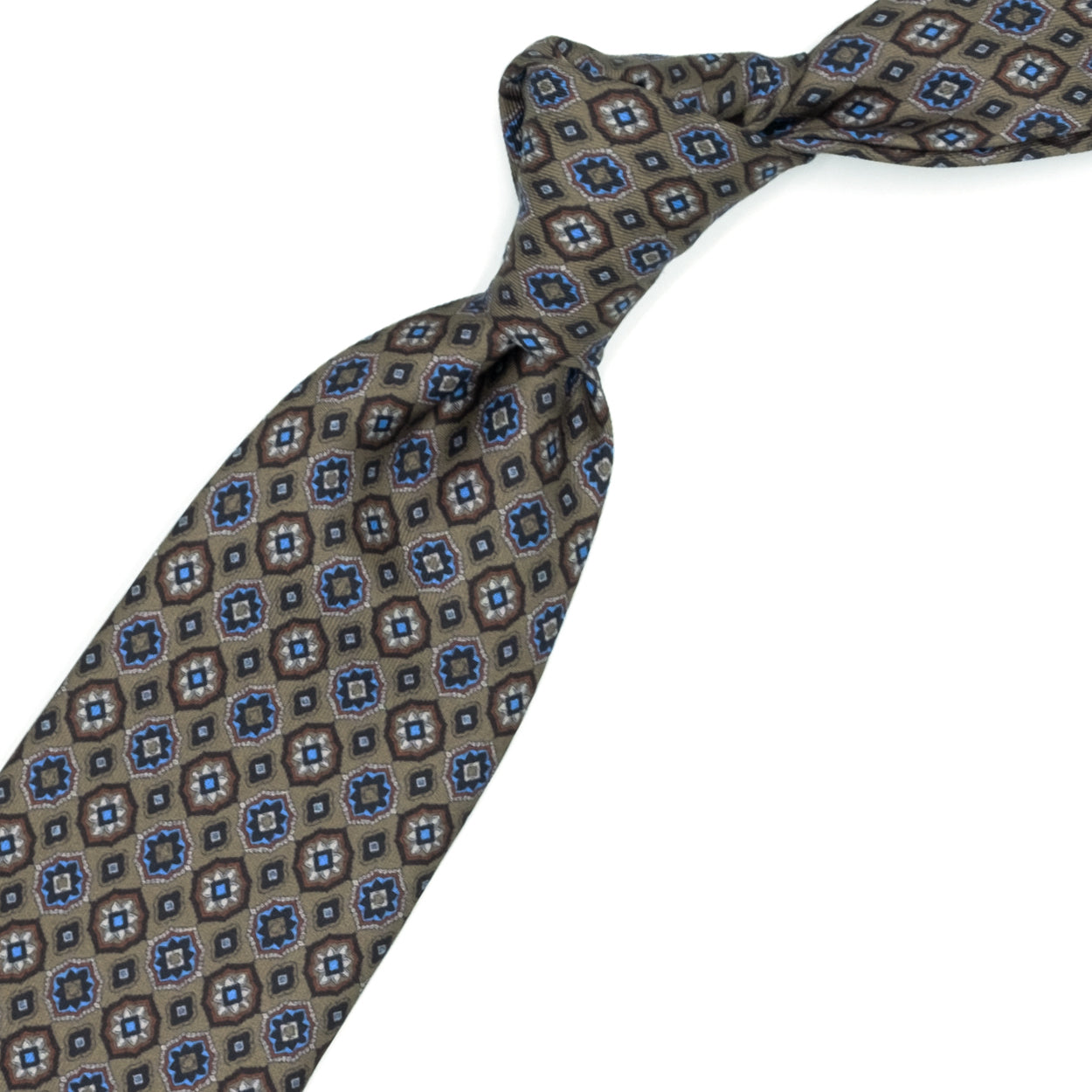 Beige tie with medallions