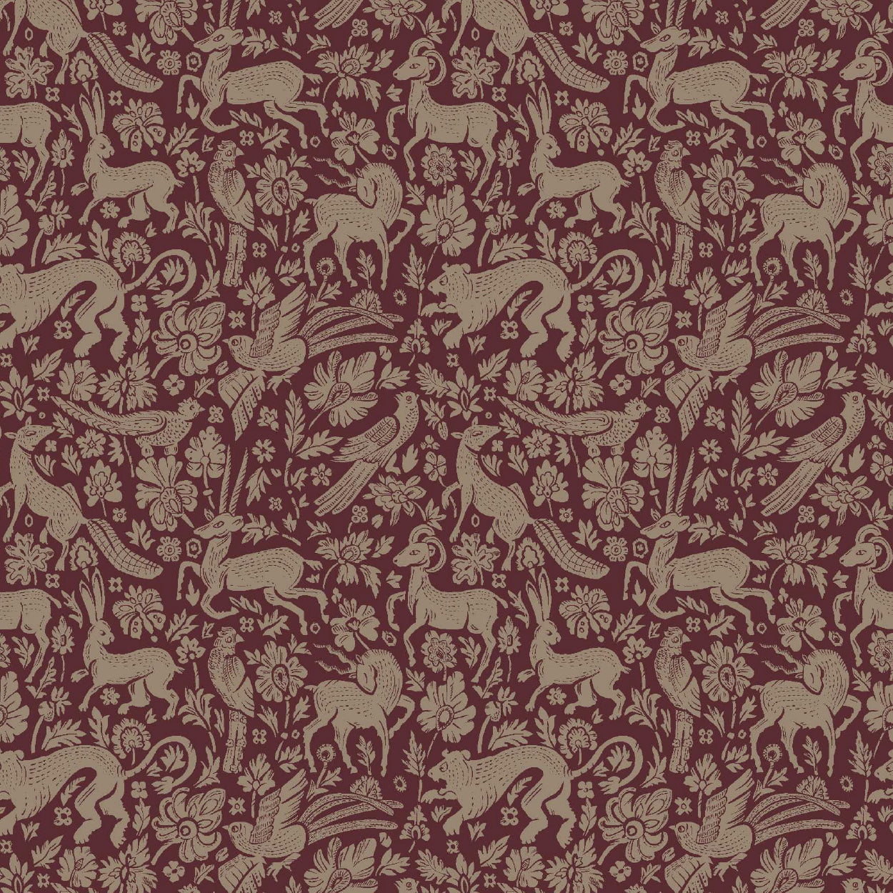 100% wool burgundy hunting pattern scarf